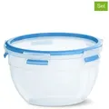 Emsa 2er-Set: Frischhaltedosen "Clip & Close" in Blau - 2,6 l