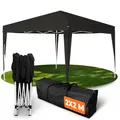 Kronenburg Faltpavillon wasserdicht Dachmaß 2 x 2 m UV Schutz 50+ Pavillon in Schwarz