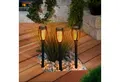 esotec LED Gartenfackel Solarleuchte Lorenzo 3er-Set, je 12 LEDs H=39cm 102315, LED fest integriert