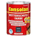 Consolan Wetterschutzfarbe, Deckender Holzschutz für Außen, Nachtblau, 750 ml