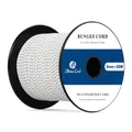 Abma Cord Gummiseil Expanderseil 3mm 30M Gummischnur UV Beständig Planenseil 100% Dehnung Spannseil für Plane, Anhängerplane, Sonnensegel, Zelte, Banner - Weiss & Schwarz