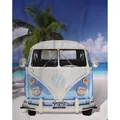 Kuscheldecke VW Bulli T1 Volkswagen Fleecedecke 130x170 Wohndecke Tagesdecke 048
