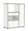 möbelando Küchenbuffet >Buzz< in Matt weiß - 90x107,4x40cm (BxHxT)