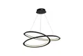 Licht-Erlebnisse Kronleuchter SYLVIA, LED, Warmweiß, LED Schwarz matt 3000 K 1944 lm Metall Modern Wohnzimmer