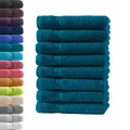 8X Gästetuch | Petrol | 100% Baumwolle Frottier | Oeko-TEX® Standard 100 | Premium Qualität 500 g/m²