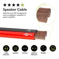 1,09€/m Boxenkabel Lautsprecherkabel High End in rot schwarz 4mm Rolle 80m