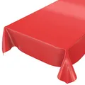 Wachstuchtischdecke Wachstuch abwaschbare Tischdecke Uni Glanz Einfarbig Rot Schnittkante 100 x 140cm