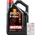 5 Liter MOTUL Motoröl 8100 X-MAX 0W-40 ACEA A3/B4, API SERVICE SP