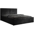 Luxusbetten24 Polsterbett Designer Polsterbett Elara in Cord, mit Stauraum schwarz 180 cm x 200 cm x 110 cm