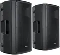 Pronomic E-215 MA Stereo Set - 2 aktive 2-Wege Boxen - Leistung: 2X 120 Watt (RMS) - 15" Woofer + 1,0" Kompressions-Treiber - Bluetooth-Empfänger und MP3-Player mit USB/SD - Monitorschräge