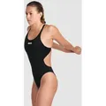Team Badeanzug Damen Swim-Tech Einfarbig - Black-white - 40