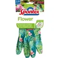 Spontex Flower Gartenhandschuhe, Anti-Rutsch Noppen 12973037 , 1 Paar, Größe 7 - 7,5