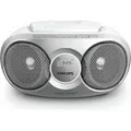 Philips Tragbarer CD Player/Digital UKW, Dynamischer Bass-Boost, Audioeingang/Radio CD, AZ215S/12, Silber - Silber
