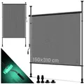 KESSER Senkrechtmarkise Klemmmarkise Ausziehbar Blickdicht Vertikal Markise mit Handkurbel grau 310 cm x 150 cm