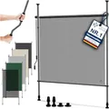 KESSER® Klemmmarkise 150x310 cm, Garten Balkon Sichtschutz wetterfest, Wind- & Sonnenschutz, Senkrechtmarkise mit Handkurbel ohne Bohren, Ausziehbar, wasserdicht & UV-beständig, Transparent/Anthrazit