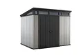 Keter Artisan 9x7 Gerätehaus Kunststoff - 278 x 218 x 226 cm, grau/anthrazit, Geräteschuppen, Gartenhaus, Schuppen mit Doppeltür & Belüftung