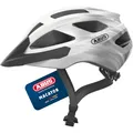 ABUS Rennradhelm Macator - sportiver Fahrradhelm für Einsteiger - auch für Zopfträger/-innen - für Damen und Herren - Weiß/Silber, Größe L