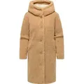 Ragwear Langmantel Joonie YOUMODO Langer Winter Plüschmantel mit Kapuze braun L (40)
