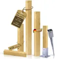 BooGardi Imprägnierte Holzpfosten - Zaunpfosten in 24 Größen - 1 Stück 9x9 x 80cm ohne Zubehör - Vierkantpfosten mit flachem Kopf - Kantholz Holz Pfosten Balken