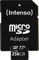 Intenso microSD-Card, 256 GB Speicherkapazität, bis zu 45 MB/Sekunde Schreibgeschwindigkeit, bis zu 100 MB/Sekunde Lesegeschwindigkeit, UHS-I, SD-Adapter (3433492)