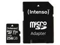 Intenso Professional microSDHC 256GB Class 10 UHS-I, U3, V30 Speicherkarte inkl. SD-Adapter, für 4K Aufnahmen, GoPro, Insta 360, DJI, Osmo, Steam Deck, Drohne, Actionkamera, schwarz