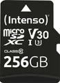 Intenso Professional miniSDXC-Karte Retail 256GB Class 10, UHS-I U3, v30 Video Speed Class Wasserfest, Temperaturbeständig