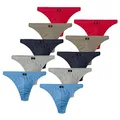 HIS Herren Strings Slips H.I.S knapp geschnitten Baumwolle | 10er Pack (L | 6, 10 x farbig)