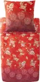 Bassetti Satin-Bettwäsche-Garnitur ESPERIDI Farbe ROSSO R1 Größe 135x200+80x80