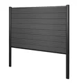Mendler WPC-Sichtschutz Sarthe, Zaun Windschutz, Alu-Pfosten zum Einbetonieren Basiselement, 190cm - anthrazit