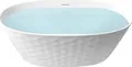 BELIANI Freistehende Badewanne Weiß Acryl 150 x 75 cm Oval Diamantmuster Modernes Design Badezimmer