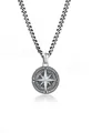 Kuzzoi Kette mit Anhänger Herren Panzerkette Kompass Maritim 925er Silber, Kompass