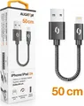 Aligator DATKP37, 0,5 m, Lightning, USB A, Männlich, Männlich, Schwarz