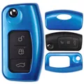 Klapp Schlüssel Cover Hülle Blau für Ford Focus C-Max Fiesta Kuga S-Max Mondeo