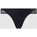 TOMMY HILFIGER String mit Spitzenbesatz Modell 'TAILORED COMFORT THONG' in Marine, Größe XL