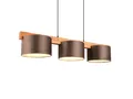 meineWunschleuchte Pendelleuchte mit Holz-Balken & Stoff, Breite 100cm, ohne Leuchtmittel, Esstisch-Lampe hängend, Holzlampe mehrflammig, Esszimmerlampe groß