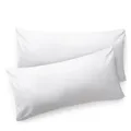 Blumtal Kissenbezug 40 x 80 cm (2er Set Kissenbezüge) - Weiß - 100% Baumwoll-Jersey mit Reißverschluss - Weiß