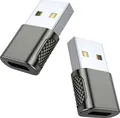 MMOBIEL USB auf USB-C Adapter USB-A Stecker auf Typ-C Buchse Konverter – 2 Pack
