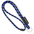 webbomb® Tubular Lanyard zweifarbiges Schlüsselband - rund weich und lang mit Sicherheitsverschluss und Schlüsselring als Schlüsselanhänger Key Chain für Ausweis Handy Schlüssel (royalblau/schwarz)