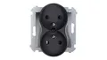 Simon 54 Doppelsteckdose mit 16A IP20 mit Schienenverschluss DGZ2MZ.01/48