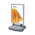 Showdown Displays Kundenstopper Windtalker silber DIN A0 2 Fächer 88,7 x 83,5 x 149,7 cm, 1 St.