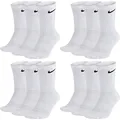 Nike Socken Herren Damen Lang Weiß Grau Schwarz Tennissocken 12 Paar Sportsocken Sparset Größe 34 36 38 40 42 44 46 48 50, Größe:38-42, Farbcode + Farbe:A40 12 Paar weiss
