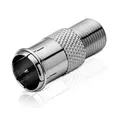 conecto Adapter F-Quick-Stecker auf F-Buchse, Adapter Wird auf einen klassischen F-Stecker mit Gewinde geschraubt und wandelt diesen in die Quick-Variante zum Aufstecken um
