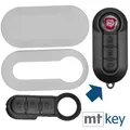 AUTO SCHLÜSSEL SCHALE Weiß + Tastenfeld für Fiat 500 Punto Doblo Cover Hülle