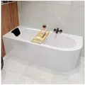 KOLMAN Badewanne Eckwanne AVITA 180x80 Links + Badewannenkissen, Ablaufgarnitur & Füße GRATIS weiß Links | 80 cm x 180 cm