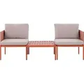 BELIANI Lounge-Set Orange Aluminium Modular 3-teilig Stapelbar 2-Sitzer mit Couchtisch und Auflagen Modern Terrasse Garten Outdoor Möbel Ausstattung - Weiß