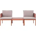 Lounge-set Orange Aluminium Modular 3-teilig Stapelbar 2-sitzer Mit Couchtisch Und Auflagen Modern Terrasse Garten Outdoor Möbel Ausstattung