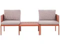 Lounge-Set mit Couchtisch orange Aluminium modulares 2-Sitzer Sofa-Set Terracina
