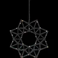 Star Trading LED-Drahtstern 'Edge' - 40 cm Ø, 30 warmweiße LEDs, schwarzes Metal