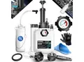 MASKO® Bremsenentlüftungsgerät Auto Bremsentlüfter KFZ Bremsflüssigkeits-Wechselgerät 3L für Scheibenbremsen & Trommelbremsen mit Handpumpe & 1L Absaugbehälter für E20, Adapter, Schlauch & Zubehör