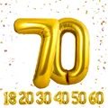 Geburtstag zahlen luftballon 70 jahre | Folienballon Gold- Folienballon in 40"-101cm Geburtstagsdeko - Ballon Zahl Deko zum Geburtstag fliegt mit Helium für Männer Frauen 70.Geburtstagsparty Jubiläum
